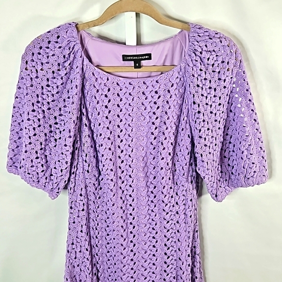CHRIS MCLAUGHLIN PURPLE CROCHET DRESS SIZE 6 - Picture 3 of 8